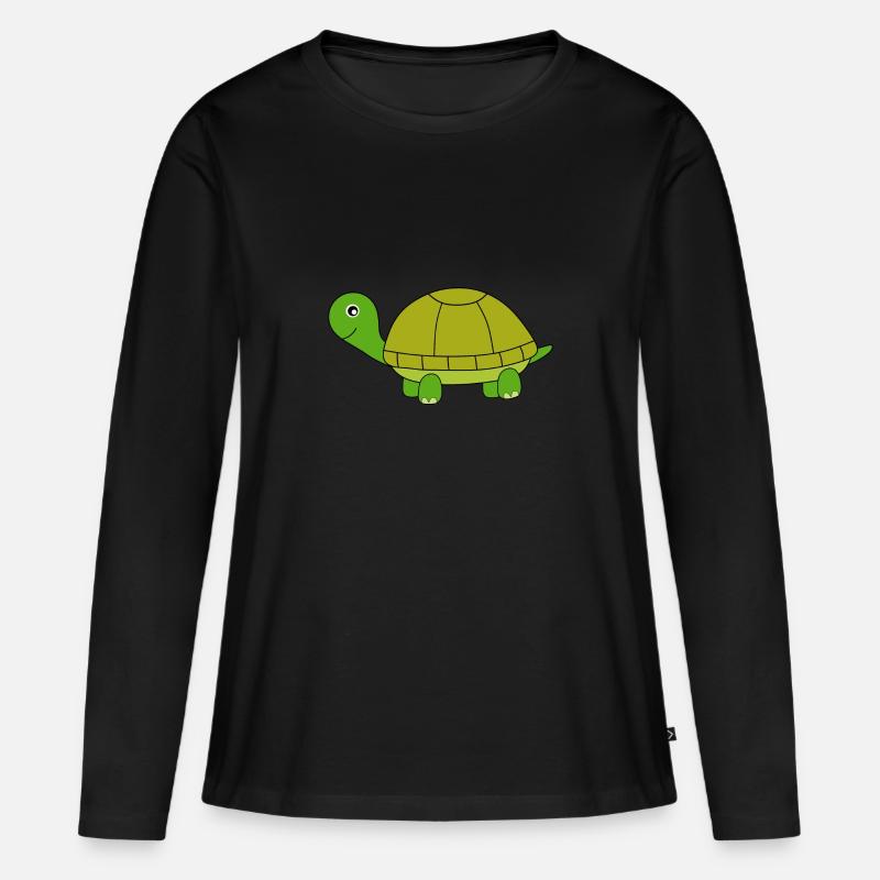 Schildkröte - Frauen Premium Bio Langarmshirt - Schwarz
