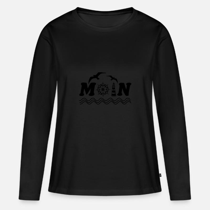 Moin - Frauen Premium Bio Langarmshirt - Schwarz