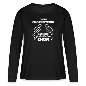 Chor - Frauen Premium Bio Langarmshirt - Schwarz - Vorne - Julia (174cm)