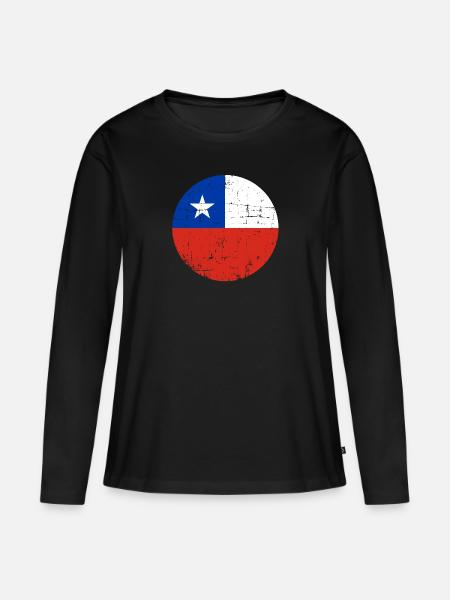 Chile - Frauen Premium Bio Langarmshirt - Schwarz