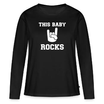Bébé - T-shirt manches longues Premium bio Femme - noir - Devant - Julia (174cm)