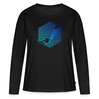 Kitesurf Kitesurf Kitesurf Kitesurfer Hommes - T-shirt manches longues Premium bio Femme - noir - Devant - Julia (174cm)