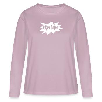 Explosive Design weiss - Frauen Premium Bio Langarmshirt - Altrosa - Vorne - Julia (174cm)