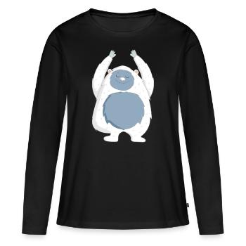 Yeti - T-shirt manches longues Premium bio Femme - noir - Devant - Julia (174cm)