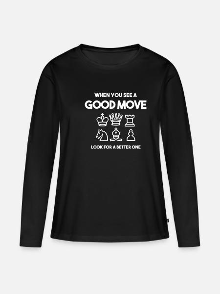 échecs - T-shirt manches longues Premium bio Femme - noir