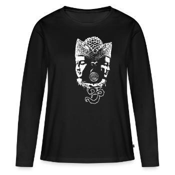 Shiva Buddha Om Enfant Noir Femme Enfant - T-shirt manches longues Premium bio Femme - noir - Devant - Julia (174cm)