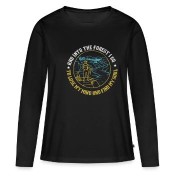 et dans la forêt je vais perdre mon esprit et trouver - T-shirt manches longues Premium bio Femme - noir - Devant - Julia (174cm)