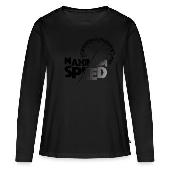 Vitesse maximale pour le conducteur OOTD - T-shirt manches longues Premium bio Femme - noir - Devant - Julia (174cm)