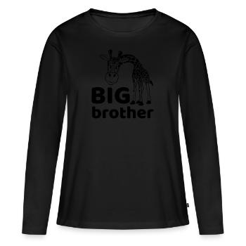 Girafe grand frère grand frère frère cœur frère - T-shirt manches longues Premium bio Femme - noir - Devant - Julia (174cm)