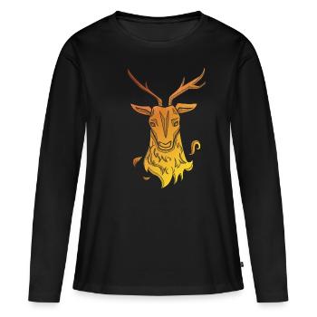 Oh mon sommet de cerf, qui a l'air attrayant. - T-shirt manches longues Premium bio Femme - noir - Devant - Julia (174cm)