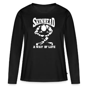 skinhead - T-shirt manches longues Premium bio Femme - noir - Devant - Julia (174cm)