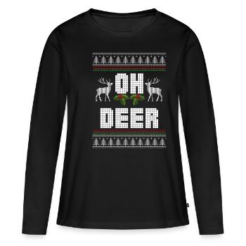 mon Dieu - T-shirt manches longues Premium bio Femme - noir - Devant - Julia (174cm)