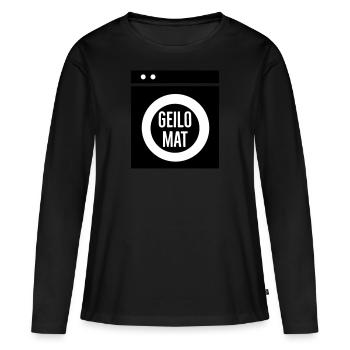 Geilomat - Frauen Premium Bio Langarmshirt - Schwarz - Vorne - Julia (174cm)
