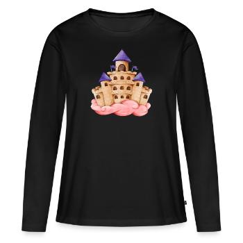 Château de conte de fées Magnifique nuage rose - T-shirt manches longues Premium bio Femme - noir - Devant - Julia (174cm)