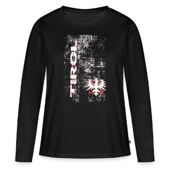 Tyrol - T-shirt manches longues Premium bio Femme - noir - Devant - Julia (174cm)