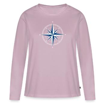 COMPASS WINDROSE T-SHIRT - Women's Premium Organic Long Sleeve Shirt - dusky pink - Front - Julia (174cm)