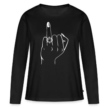 Just Married JGA Bachelorette Engagé Marié - T-shirt manches longues Premium bio Femme - noir - Devant - Julia (174cm)