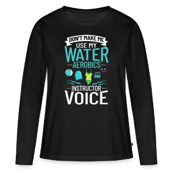 AquaGym Aquafitness Aqua Training Aqua - T-shirt manches longues Premium bio Femme - noir - Devant - Julia (174cm)