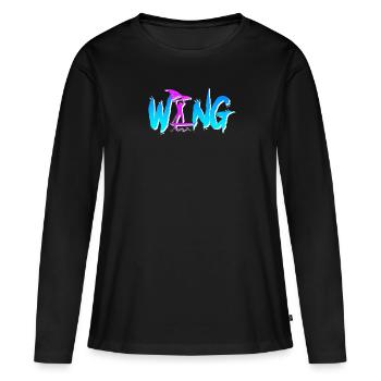 Wing Foiling Wing Surf Wing Foil Wingfoil - T-shirt manches longues Premium bio Femme - noir - Devant - Julia (174cm)