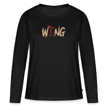 Wing Foiling Wing Surf Wing Foil Wingfoil - T-shirt manches longues Premium bio Femme - noir - Devant - Julia (174cm)