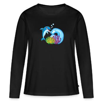 Dolphin Underwater World Divers Kids - Women's Premium Organic Long Sleeve Shirt - black - Front - Julia (174cm)
