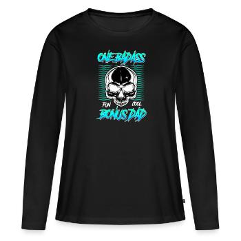 Bonus Papa Beau-père - T-shirt manches longues Premium bio Femme - noir - Devant - Julia (174cm)