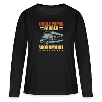 Coole Papas fahren Wohnmobil Camper Wohnmobil - Frauen Premium Bio Langarmshirt - Schwarz - Vorne - Julia (174cm)