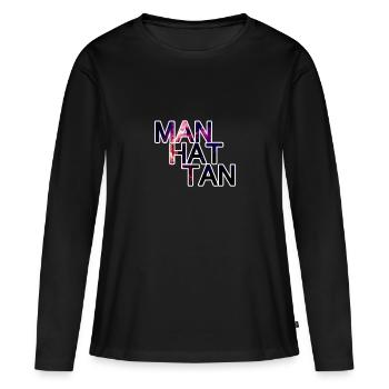 Manhattan police Moto Logo Print - T-shirt manches longues Premium bio Femme - noir - Devant - Julia (174cm)