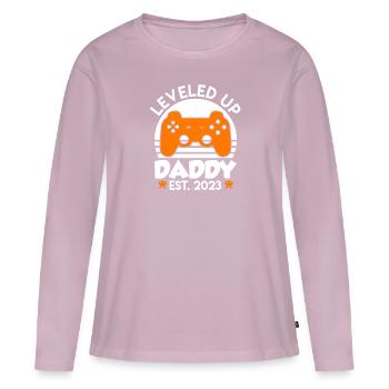 Papa 2023 nivelé à papa 2023 Papa - T-shirt manches longues Premium bio Femme - rose poudré - Devant - Julia (174cm)