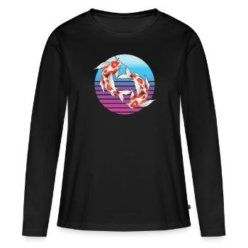Koi Carp Koi Étang de Koi - T-shirt manches longues Premium bio Femme - noir - Devant - Julia (174cm)