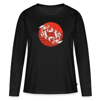 Koi Carp Koi Étang de Koi - T-shirt manches longues Premium bio Femme - noir - Devant - Julia (174cm)