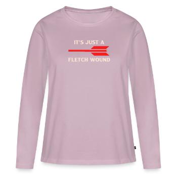 Just a Fletch Wound Archery - Women's Premium Organic Long Sleeve Shirt - dusky pink - Front - Julia (174cm)