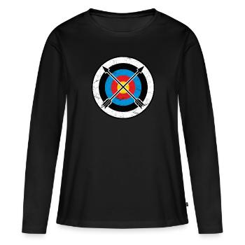 Archer Target Bow Bow Target - T-shirt manches longues Premium bio Femme - noir - Devant - Julia (174cm)