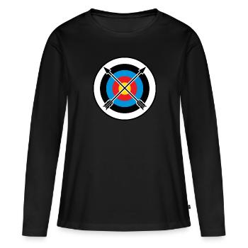 Archer Target Bow Bow Target - T-shirt manches longues Premium bio Femme - noir - Devant - Julia (174cm)
