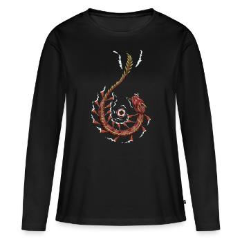 Dragon Boat - T-shirt manches longues Premium bio Femme - noir - Devant - Julia (174cm)