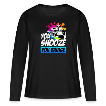 Vous dormez votre Bruise Paintball - T-shirt manches longues Premium bio Femme - noir - Devant - Julia (174cm)