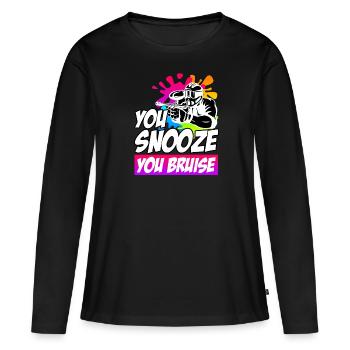 Vous dormez votre Bruise Paintball - T-shirt manches longues Premium bio Femme - noir - Devant - Julia (174cm)