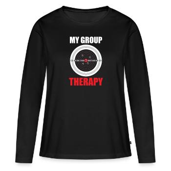 My Group Therapy Target Sports Shooter - T-shirt manches longues Premium bio Femme - noir - Devant - Julia (174cm)