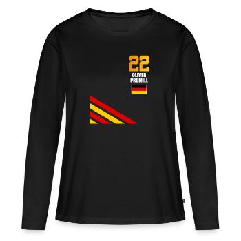 Sauftrikot Deutschland Oliver Promill - Frauen Premium Bio Langarmshirt - Schwarz - Vorne - Julia (174cm)