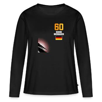Sauftrikot Deutschland Bernd Bierbauch - Frauen Premium Bio Langarmshirt - Schwarz - Vorne - Julia (174cm)