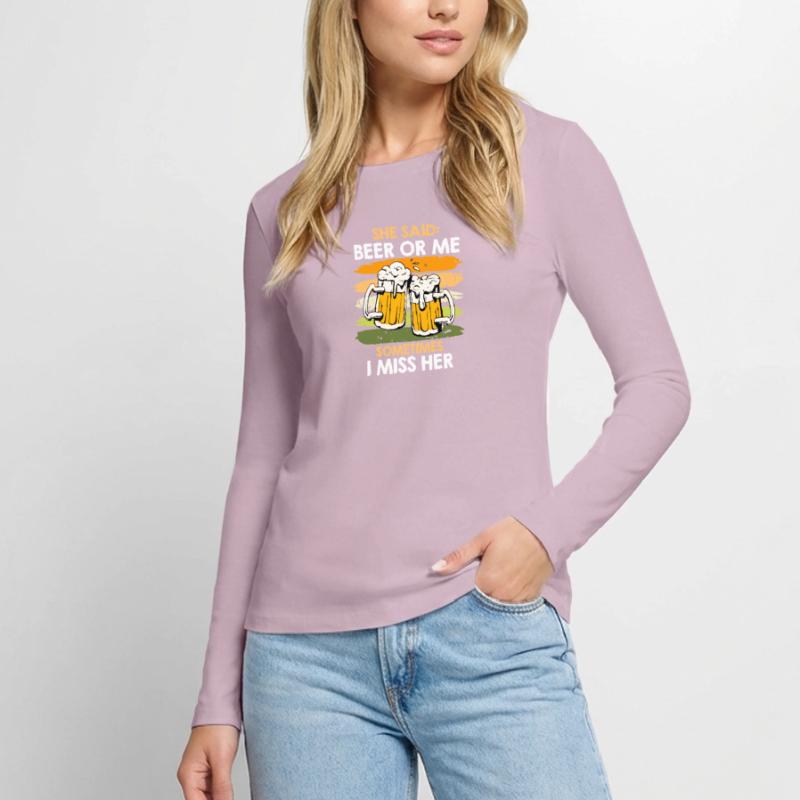 Männer Bier Spruch Ehefrau oder Bier Biertrinker Frauen Premium Bio Langarmshirt