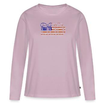 USA Beer Independence Day Buveur de bière - T-shirt manches longues Premium bio Femme - rose poudré - Devant - Julia (174cm)