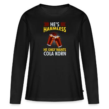 Il veut juste boire du cola grain Festival Malle - T-shirt manches longues Premium bio Femme - noir - Devant - Julia (174cm)