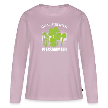 Qualifizierter Pilzsammler Pile Sammeln - Frauen Premium Bio Langarmshirt - Altrosa - Vorne - Julia (174cm)