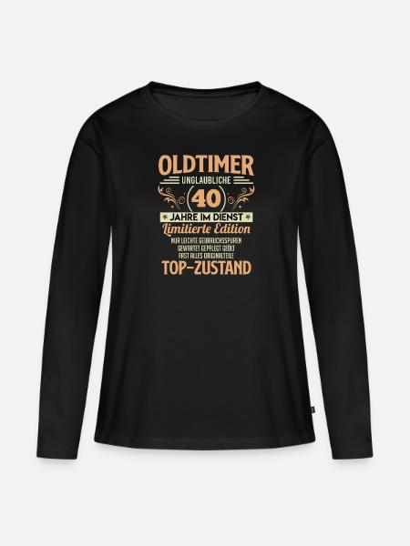 Dienstjubiläum 40 Jahre Firmenjubiläum - Frauen Premium Bio Langarmshirt - Schwarz