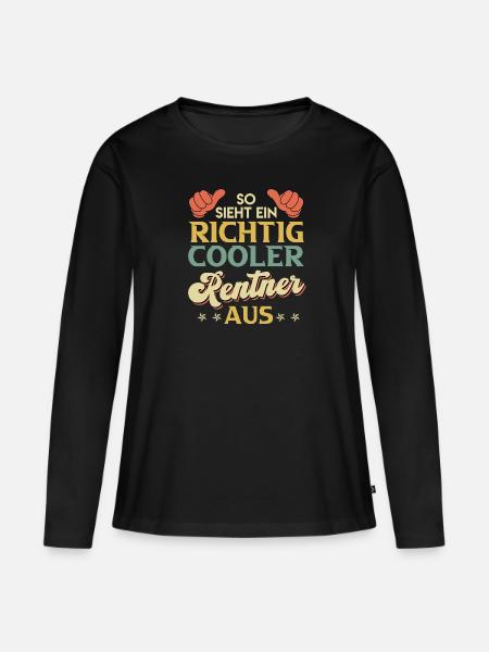 So sieht ein richtig cooler Rentner aus - Frauen Premium Bio Langarmshirt - Schwarz