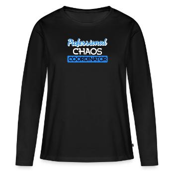 Coordinateur professionnel du chaos - T-shirt manches longues Premium bio Femme - noir - Devant - Julia (174cm)