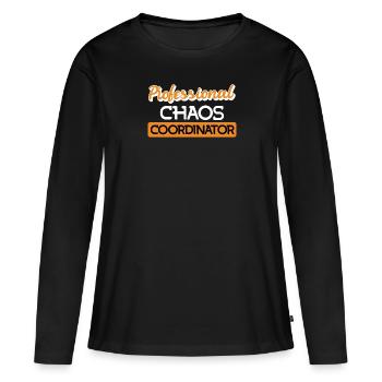 Coordinateur professionnel du chaos - T-shirt manches longues Premium bio Femme - noir - Devant - Julia (174cm)