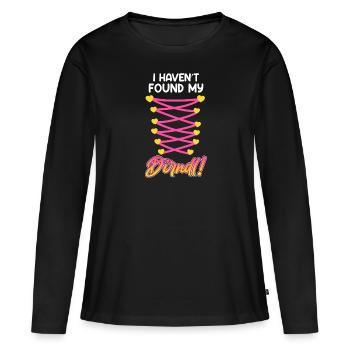 Mein Dirndl hab ich nicht gefunden Dirndl Ersatz - Frauen Premium Bio Langarmshirt - Schwarz - Vorne - Julia (174cm)
