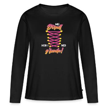 Mein Dirndl hab ich nicht gefunden Dirndl Ersatz - Frauen Premium Bio Langarmshirt - Schwarz - Vorne - Julia (174cm)
